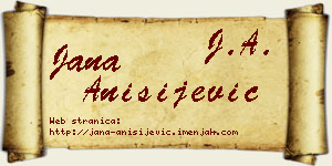 Jana Anisijević vizit kartica